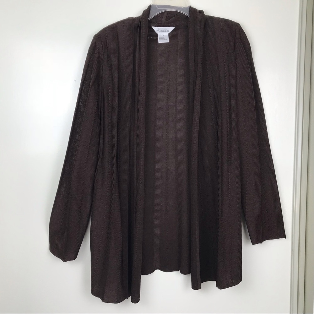 Exclusively Misook L NWT Brown Open Light Cardigan - Picture 8 of 8